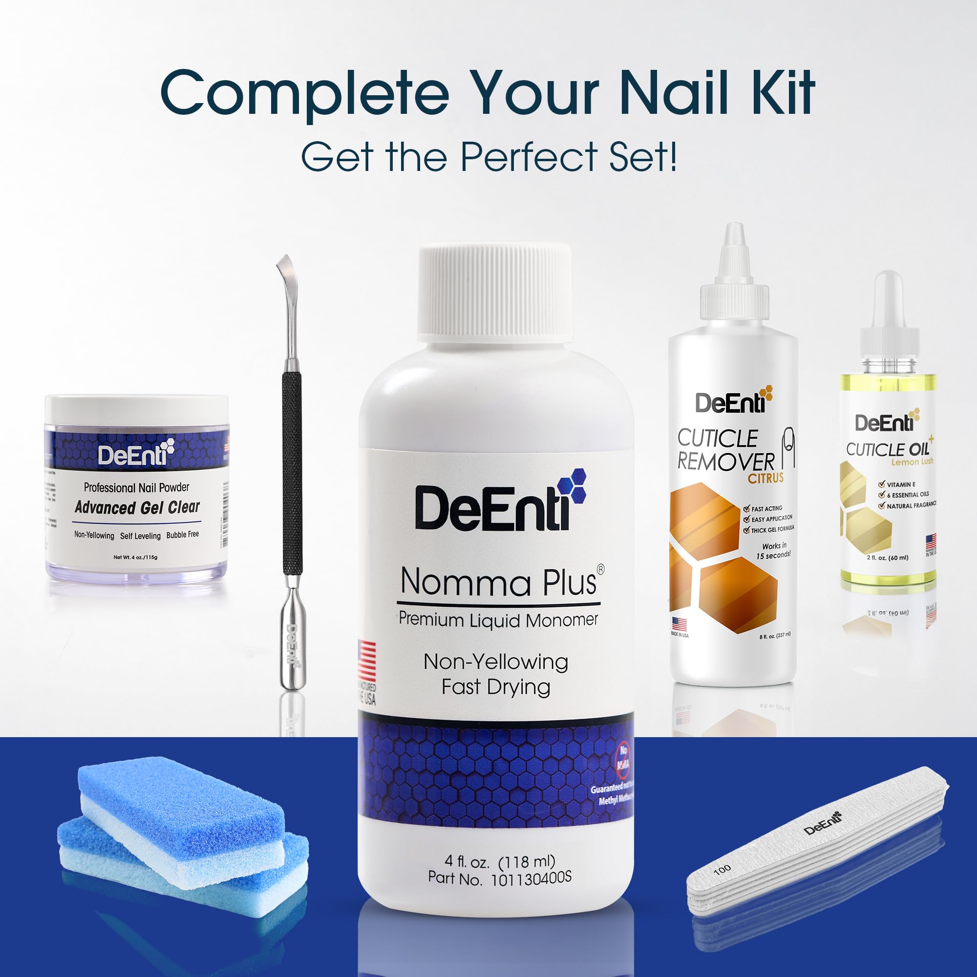 DeEnti Nomma Plus 4oz packaging ready for professional nail kits.