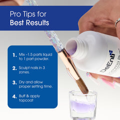 DeEnti Nomma Plus in salon setting enables durable sculpted acrylics and professional finish.