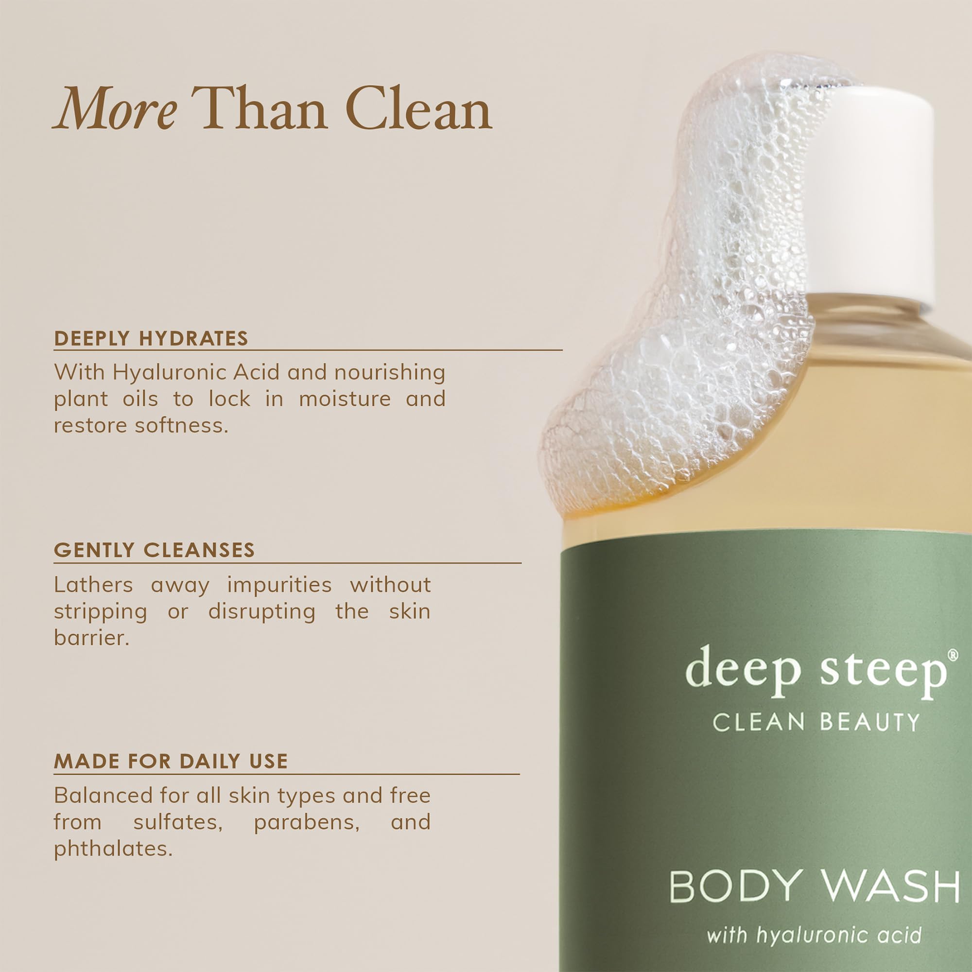 Deep Steep packaging image conveys eco-friendly, simple bath routine
