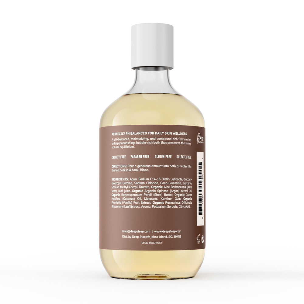 Deep Steep Bubble Bath Vanilla Coconut pour captures spa-like relaxation and gentle bubbles