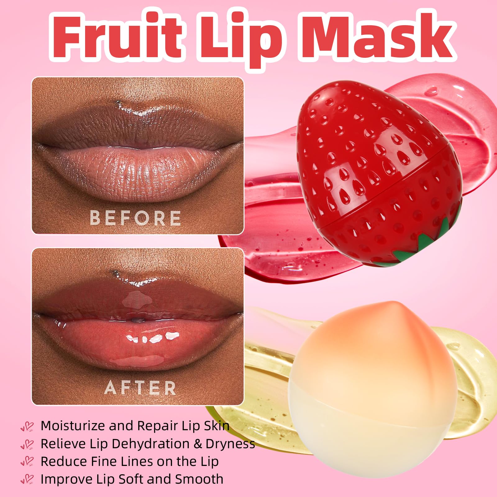 Deepmind mini bee lip balm peach pot delivering silky, kissable lips overnight