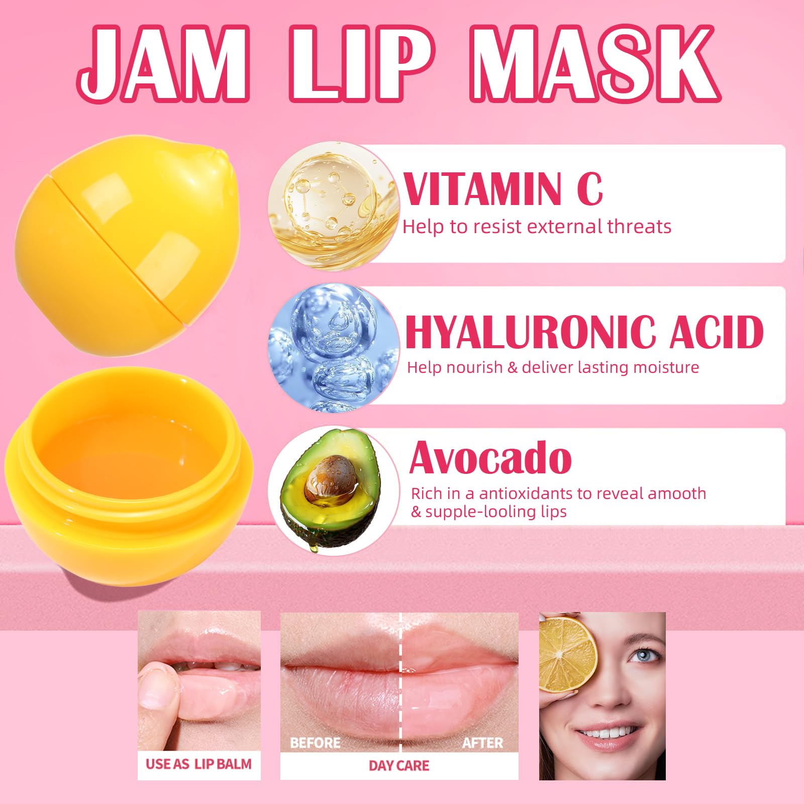Deepmind sleeping lip mask at night for overnight moisture support.