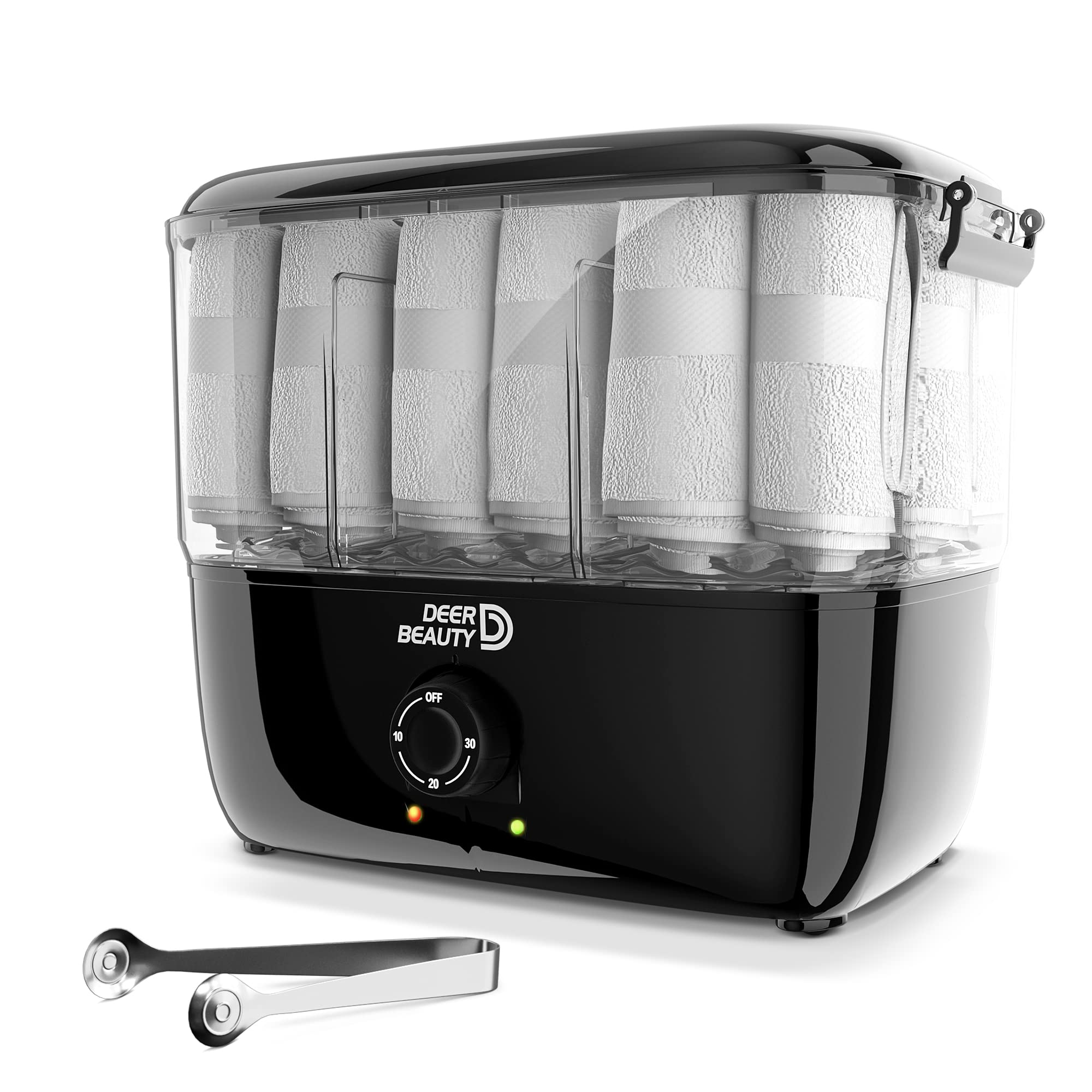 DEER BEAUTY Towel Warmer front view; compact tabletop design for salons and home spa use