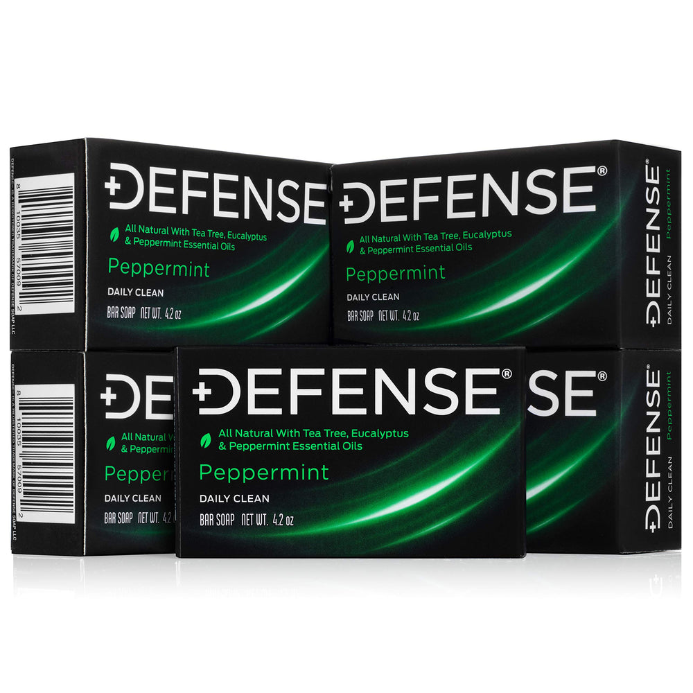 Defense Soap peppermint bar lather after workouts for clean, comfortable skin