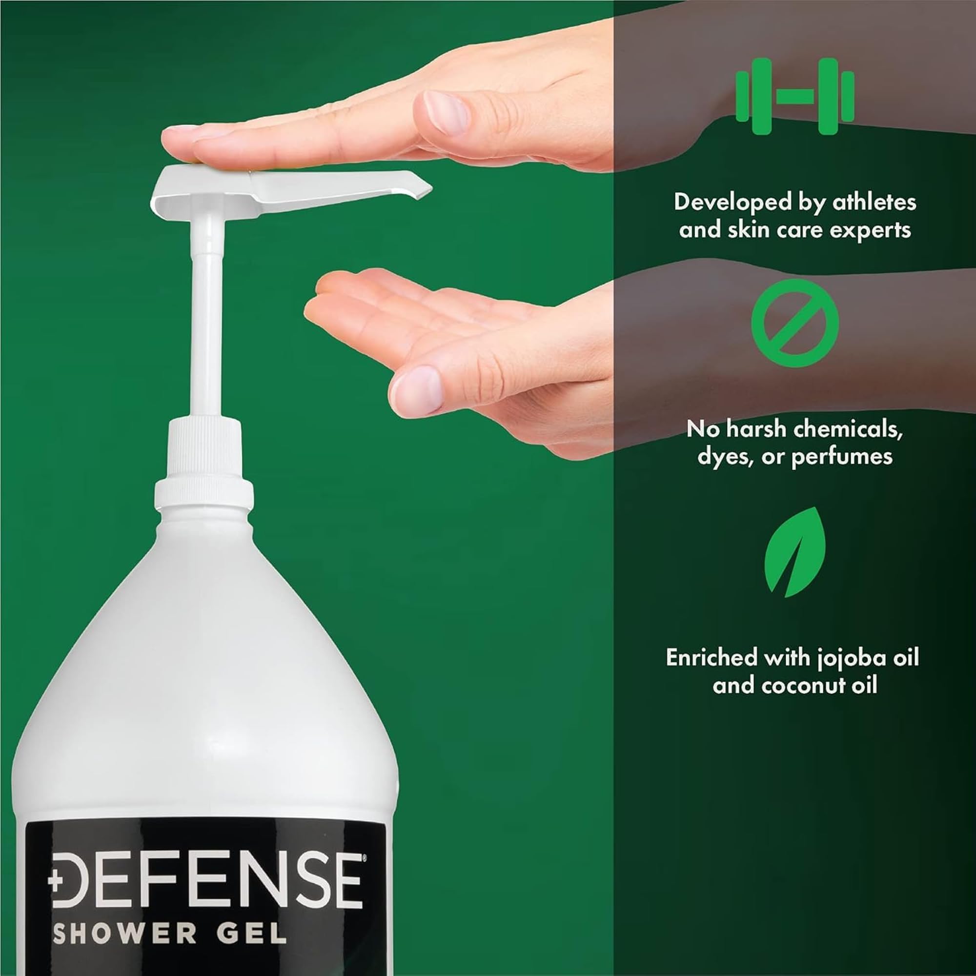Defense Soap Peppermint Body Wash gallon jug ready for bulk family use and gym showers
