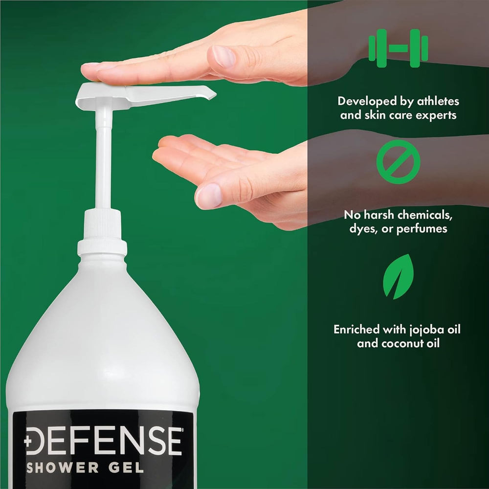 Defense Soap Peppermint Body Wash gallon jug ready for bulk family use and gym showers