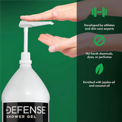 Defense Soap Peppermint Body Wash gallon jug ready for bulk family use and gym showers