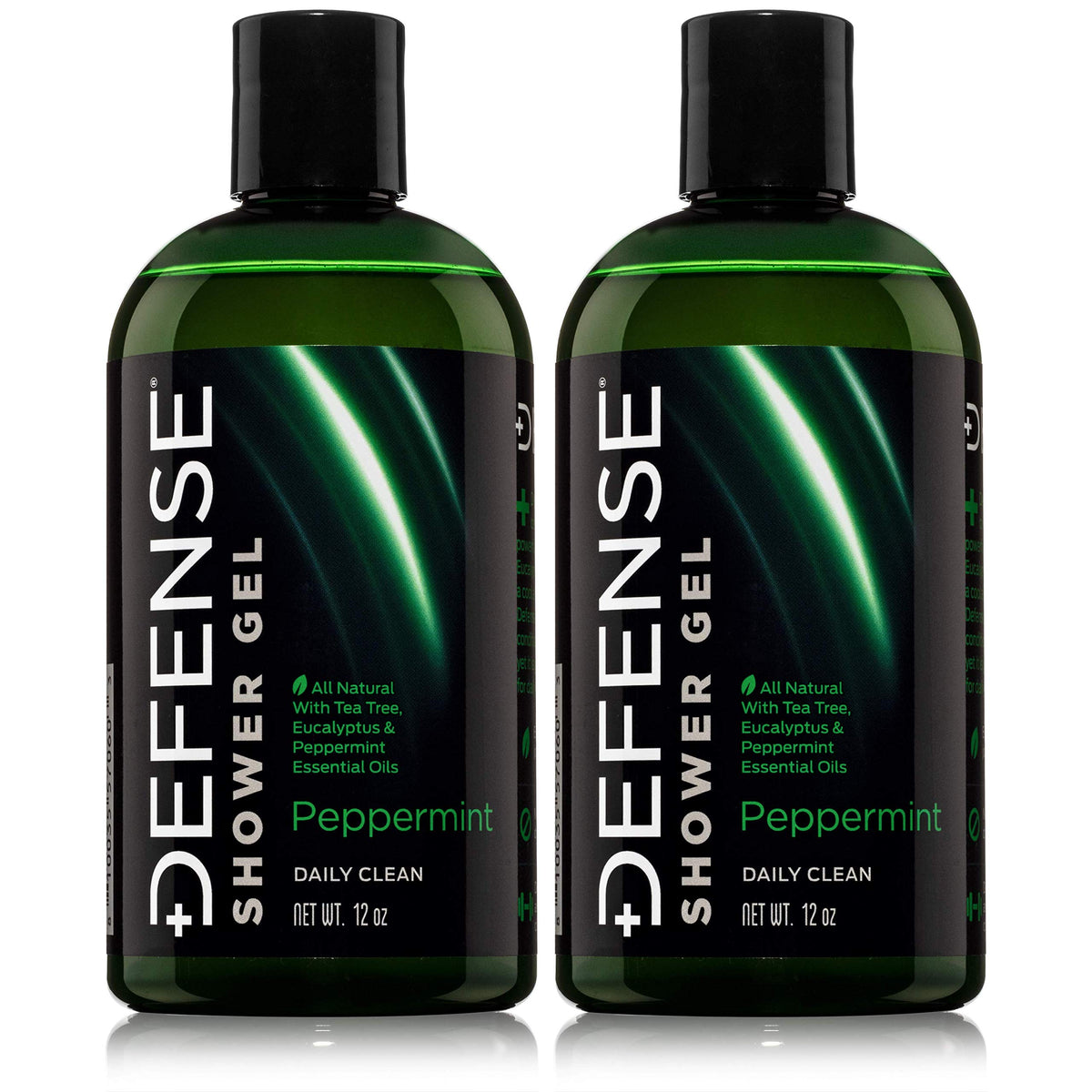 Defense Soap Peppermint Tea Tree Body Wash bottle front for refreshing cleanse.