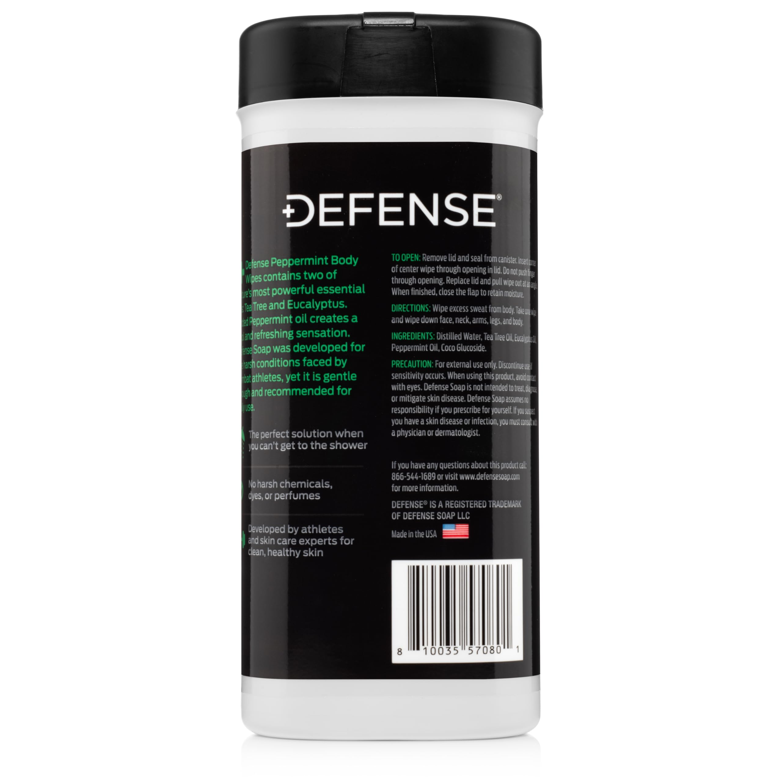Defense Soap peppermint wipes camping kit shot conveys fresh scent and ease.