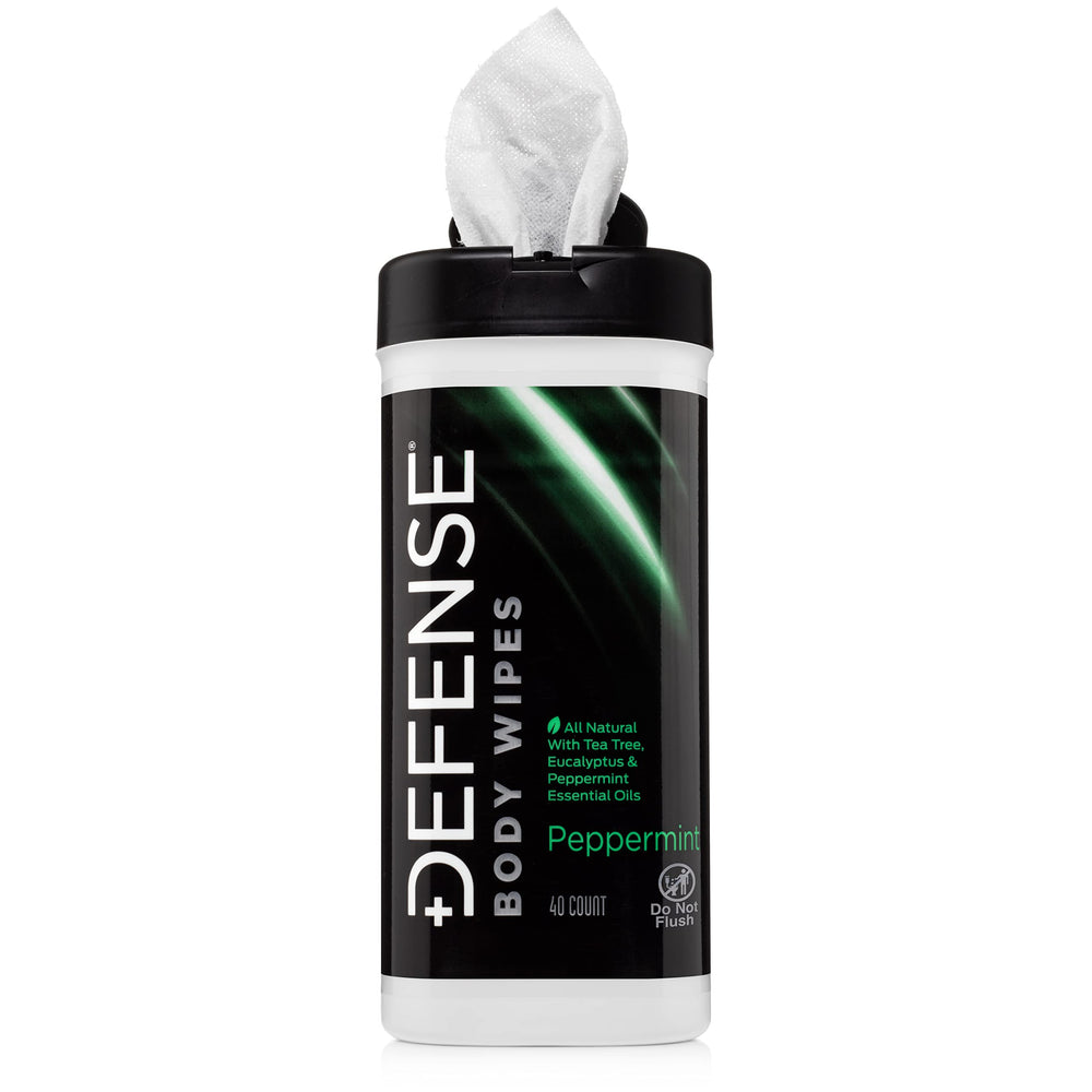 Defense Soap peppermint wipes for skin showcases hypoallergenic fragrance-free cleansing option.