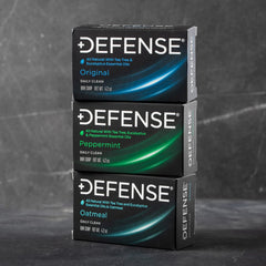 Defense Soap Tea Tree Bar Oatmeal provides gentle exfoliation and soothing cleansing.
