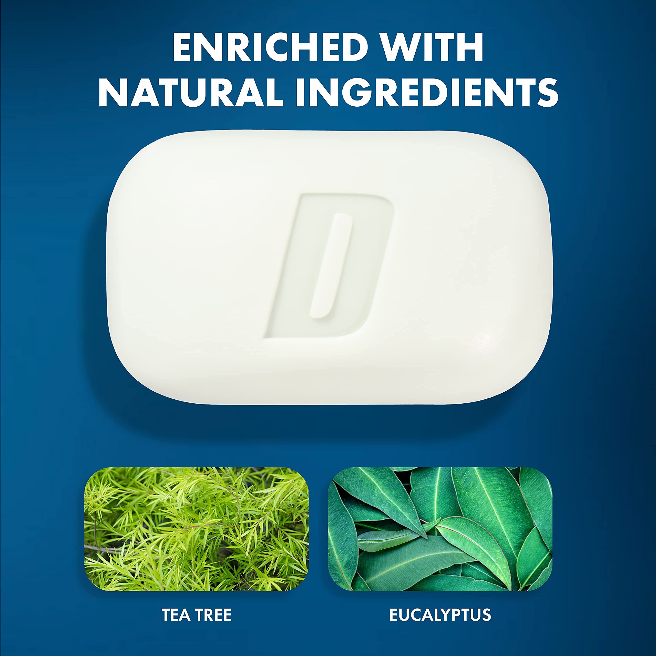 Defense Soap Tea Tree Bar Scent Closeup features eucalyptus aroma safe for sensitive skin.