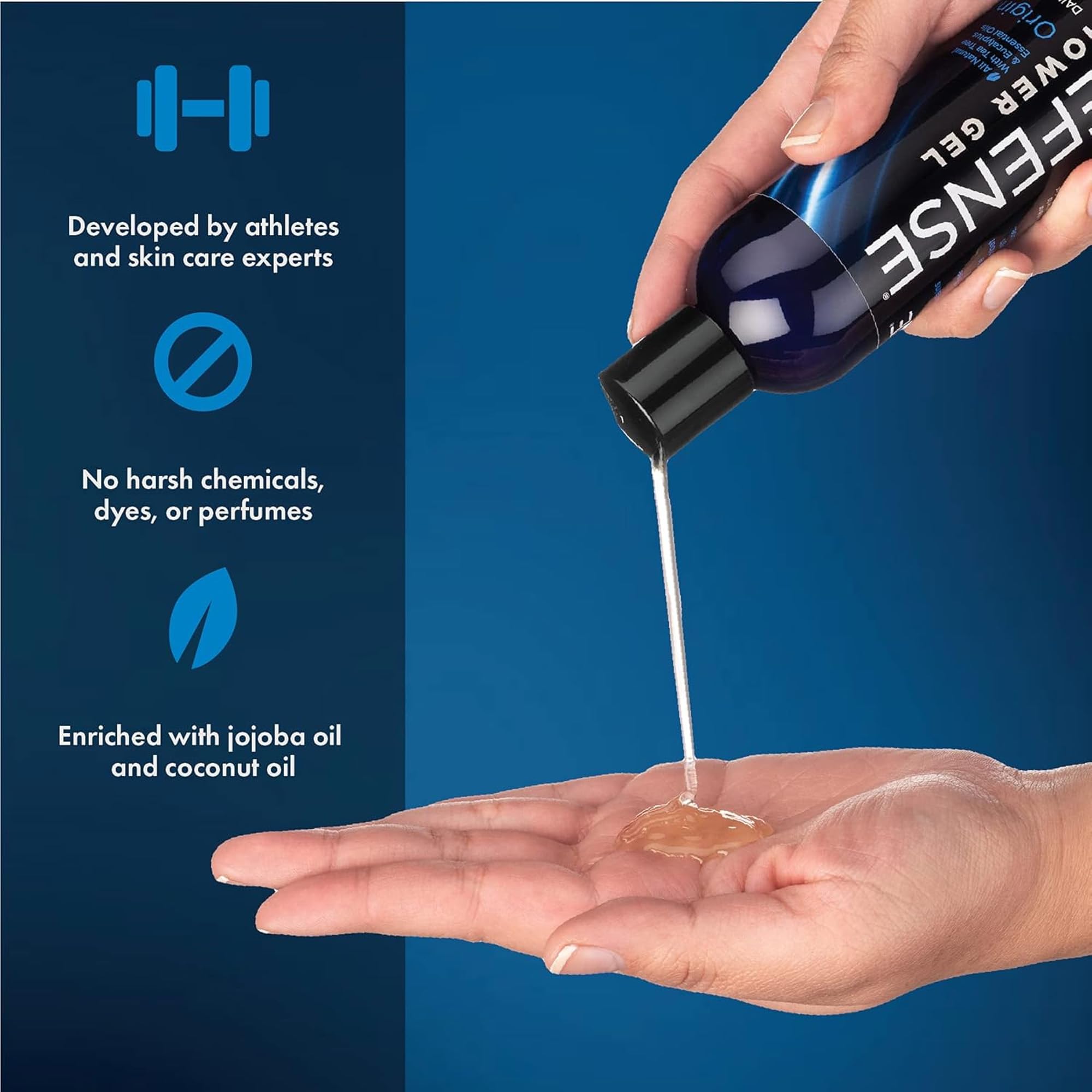 Defense Soap Tea Tree Body Wash coconut oil focus suggests skin moisture.