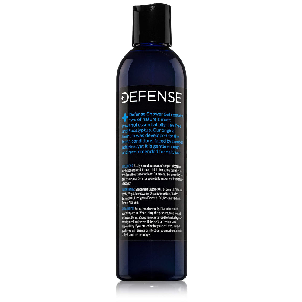 Defense Soap Tea Tree Body Wash odor-control focus after workouts.