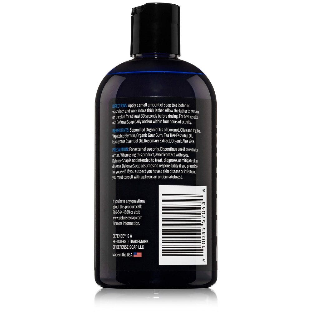 Defense Soap Tea Tree Body Wash post workout rinse for refreshing cleanse.
