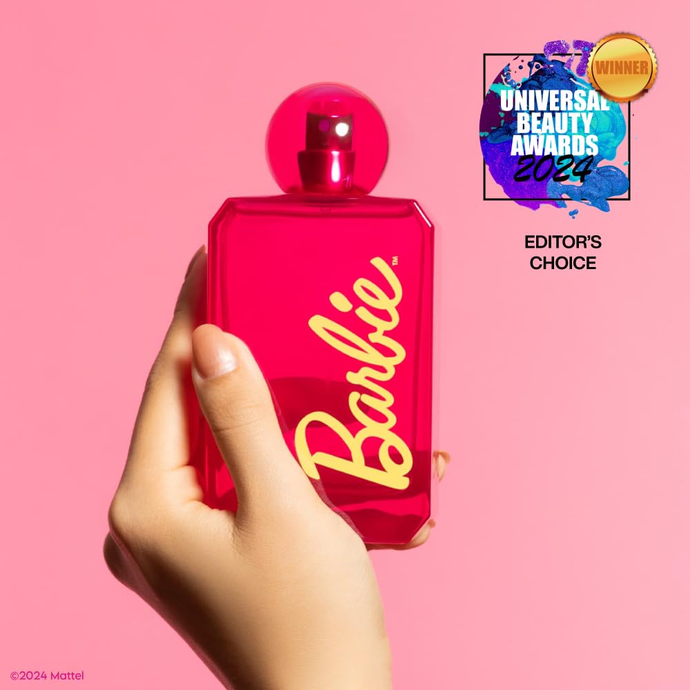 Barbie Perfume cap close-up highlights premium finish and iconic branding for a stylish ritual.
