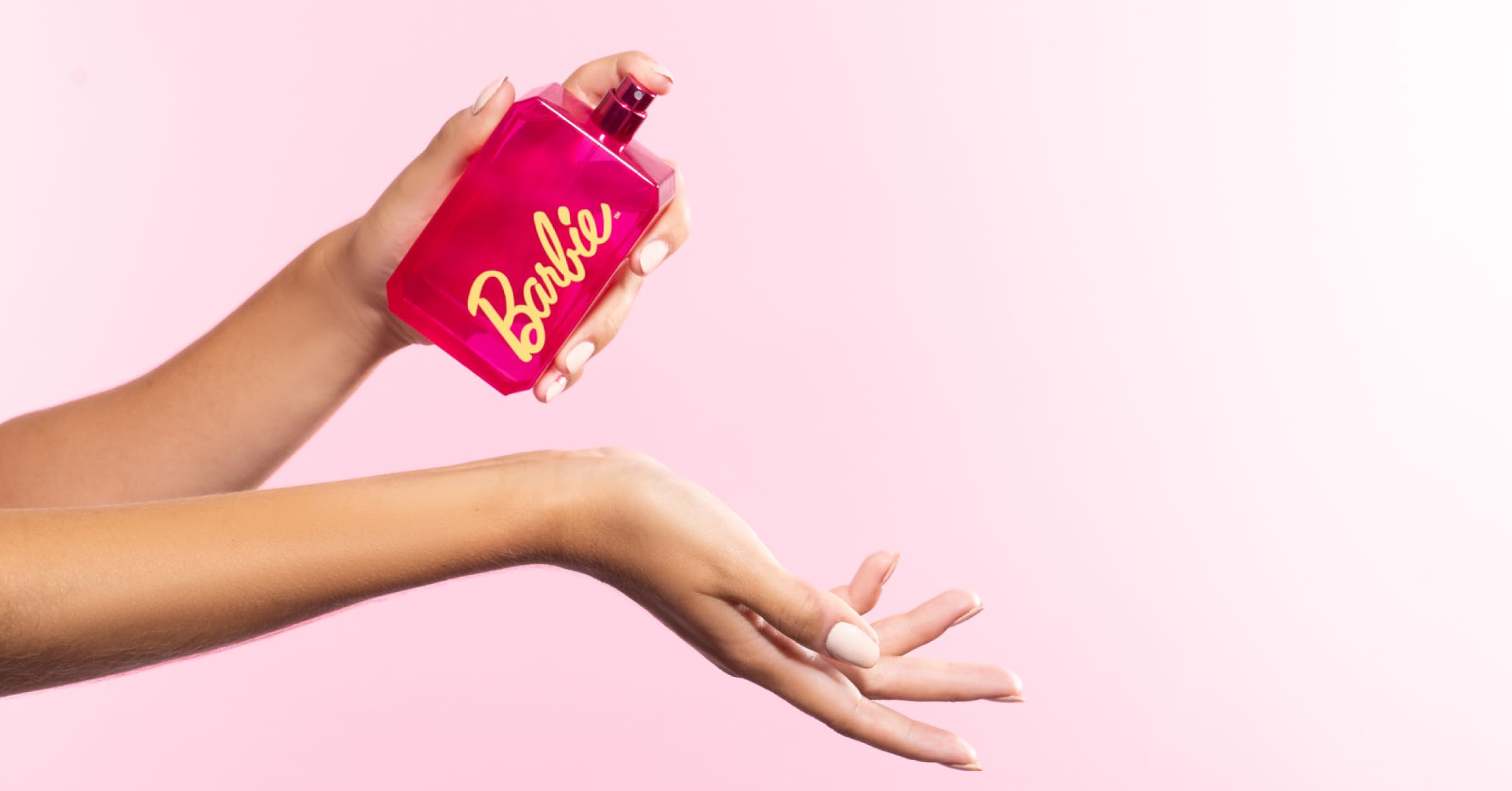 DefineMe Barbie Perfume label close-up shows official licensed branding for trust.