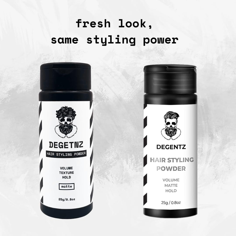 DEGENTZ Hair Powder enhances volume and texture for a natural lift.