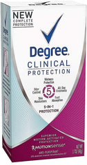 Degree Clinical Protection 5-in-1 bottle offering all-day protection and odor control