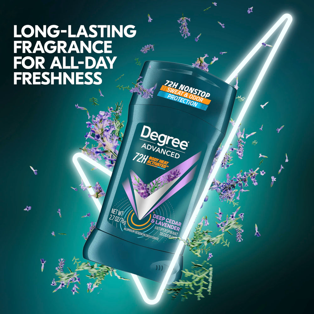 Degree Deep Cedar & Lavender fragrance close-up for energizing scent