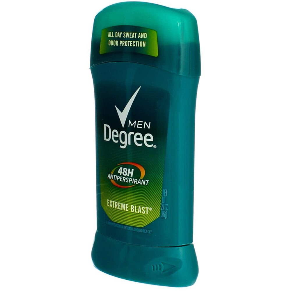 Degree Men Extreme Blast invisible solid goes on clear underarm.