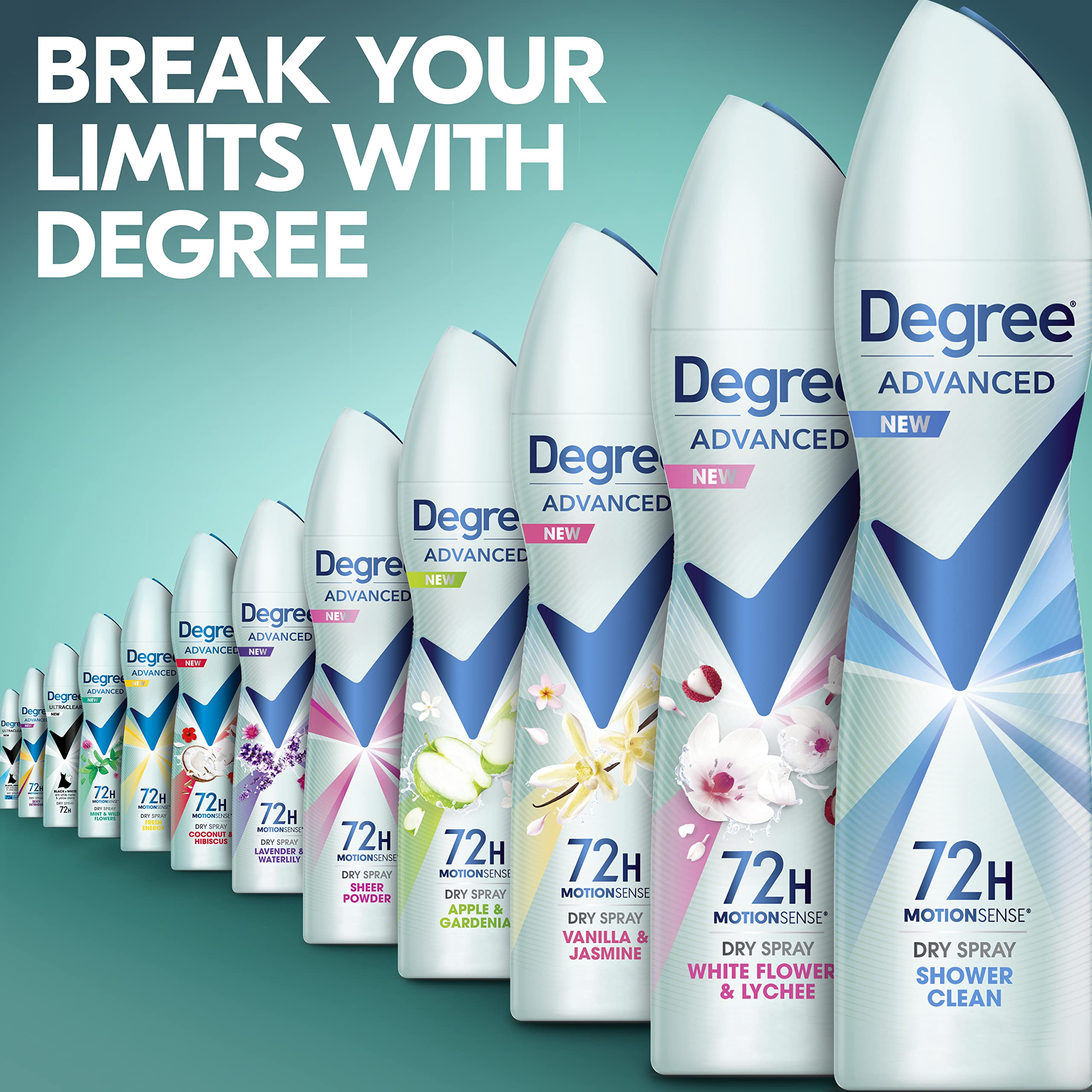 Degree Instant-dry-spray-application showcases no wait residue-free application.