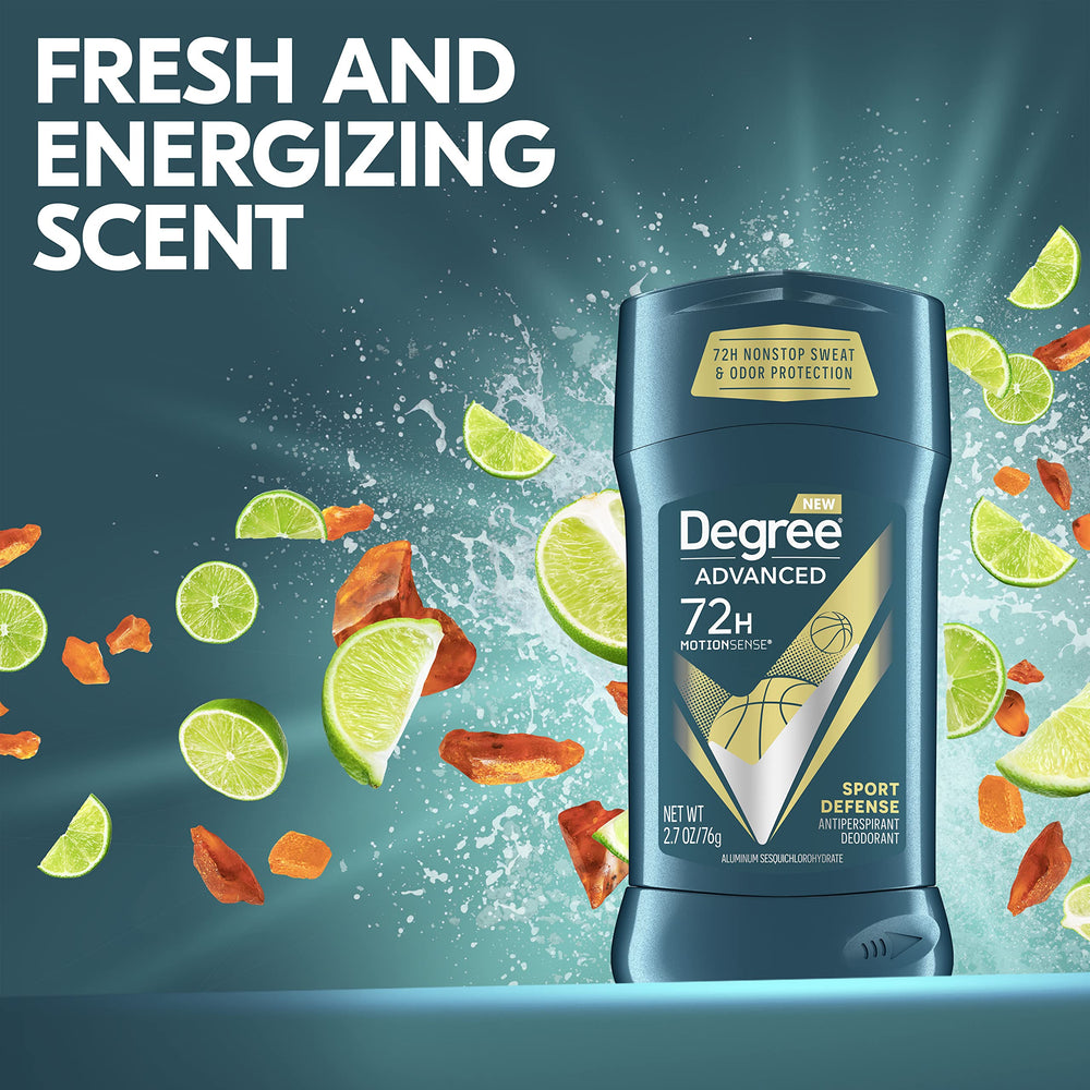Degree Men antiperspirant stick being applied with a smooth glide for reliable protection.
