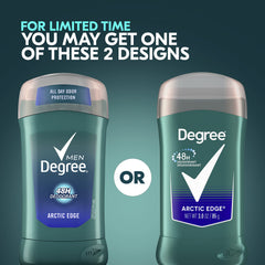 Degree Men Arctic Edge six-pack packaging highlights value and long-lasting freshness.