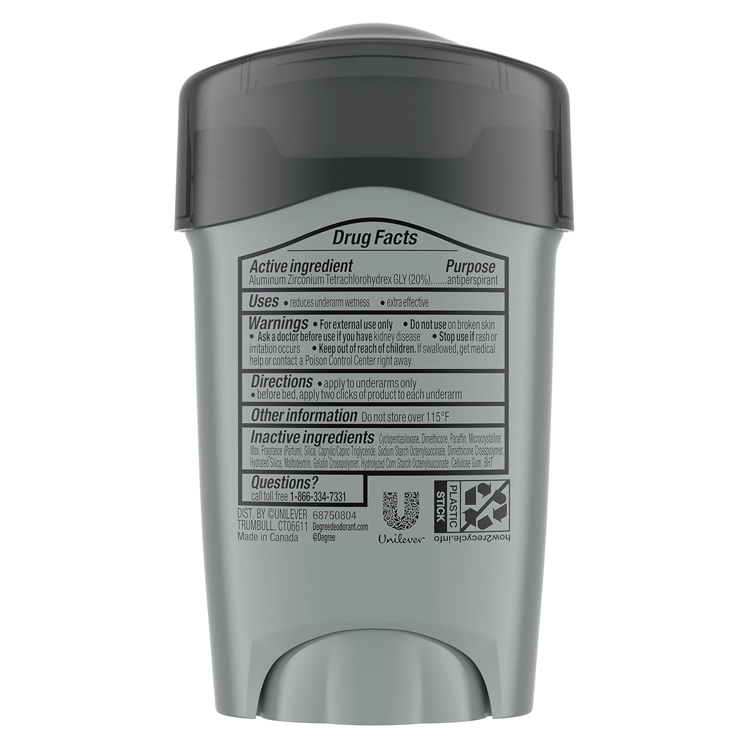 Degree Men Clean Clinical antiperspirant cap closeup highlights easy twist-on application