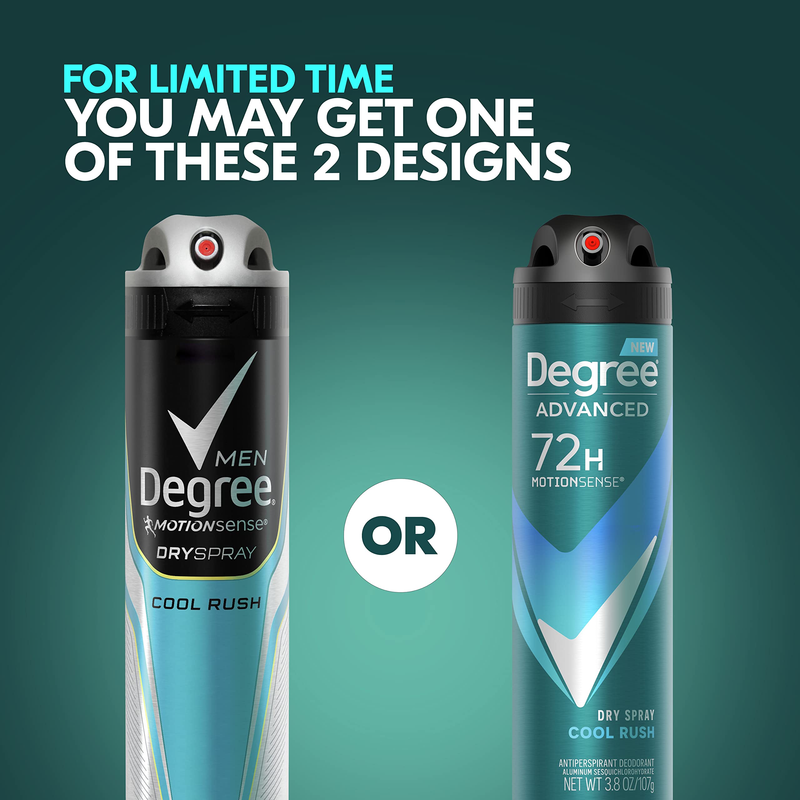 Degree Men Cool Rush dry spray application demonstrates fast, dry feel