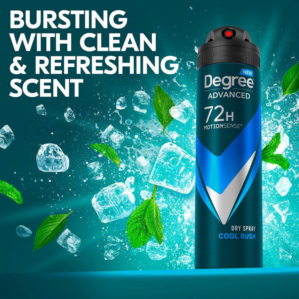 Degree Men Cool Rush fragrance conveys a crisp daily scent