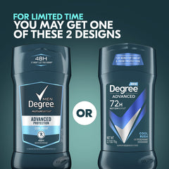Degree Men Cool Rush label closeup emphasizes clean, refreshing arctic aroma
