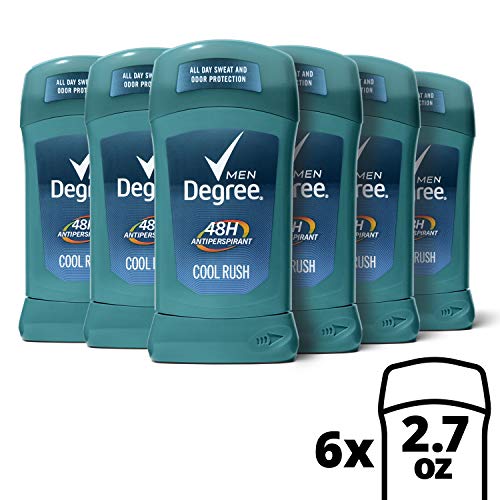 Degree Men Cool Rush stick close-up shows crisp arctic scent and smooth glide.