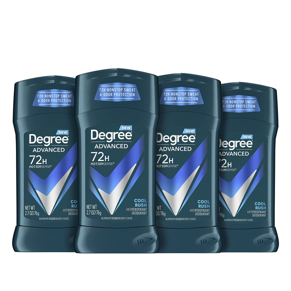 Degree Men Cool Rush stick front shows crisp arctic scent for all-day freshness