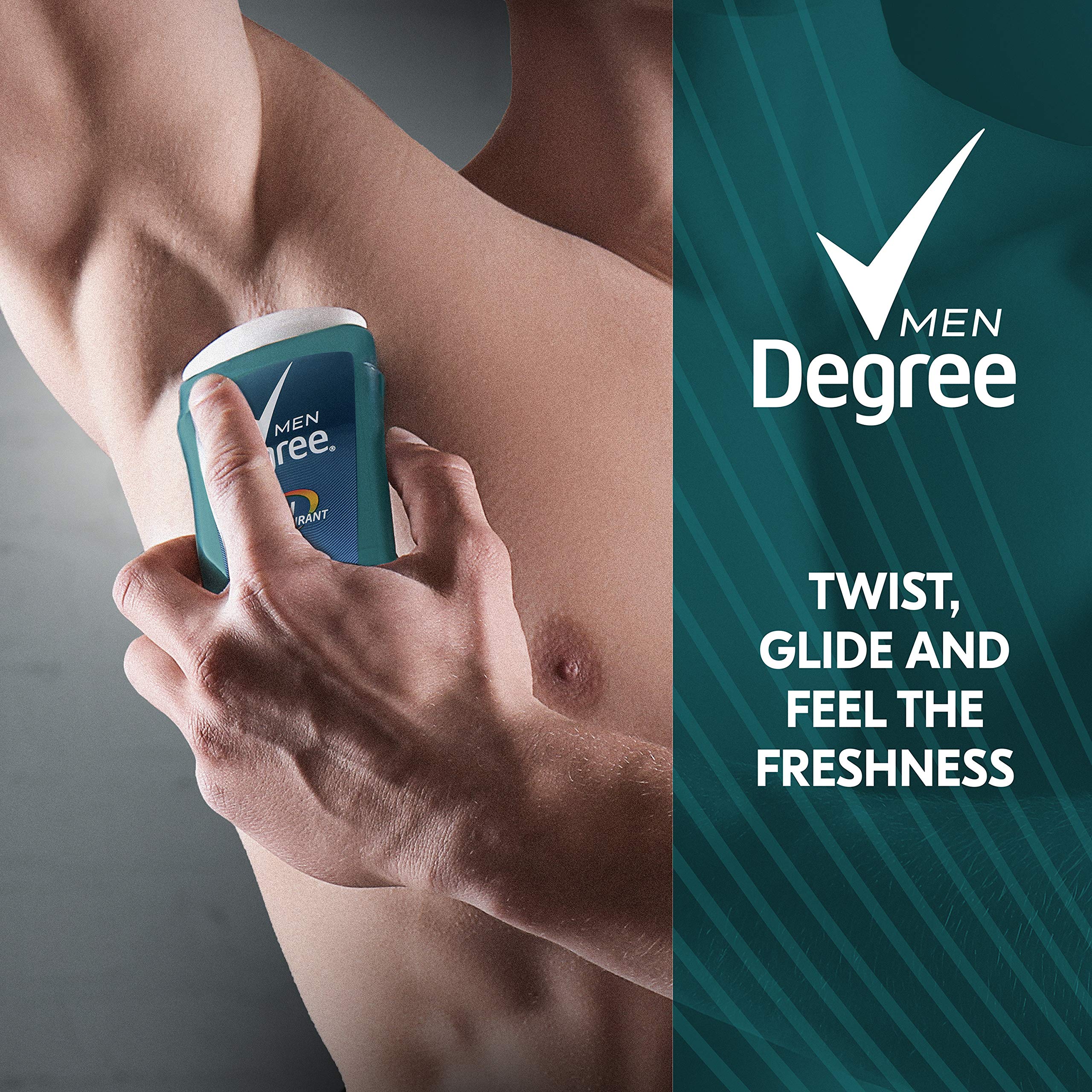 Underarm application with Degree Men Cool Rush shows quick, clean coverage.