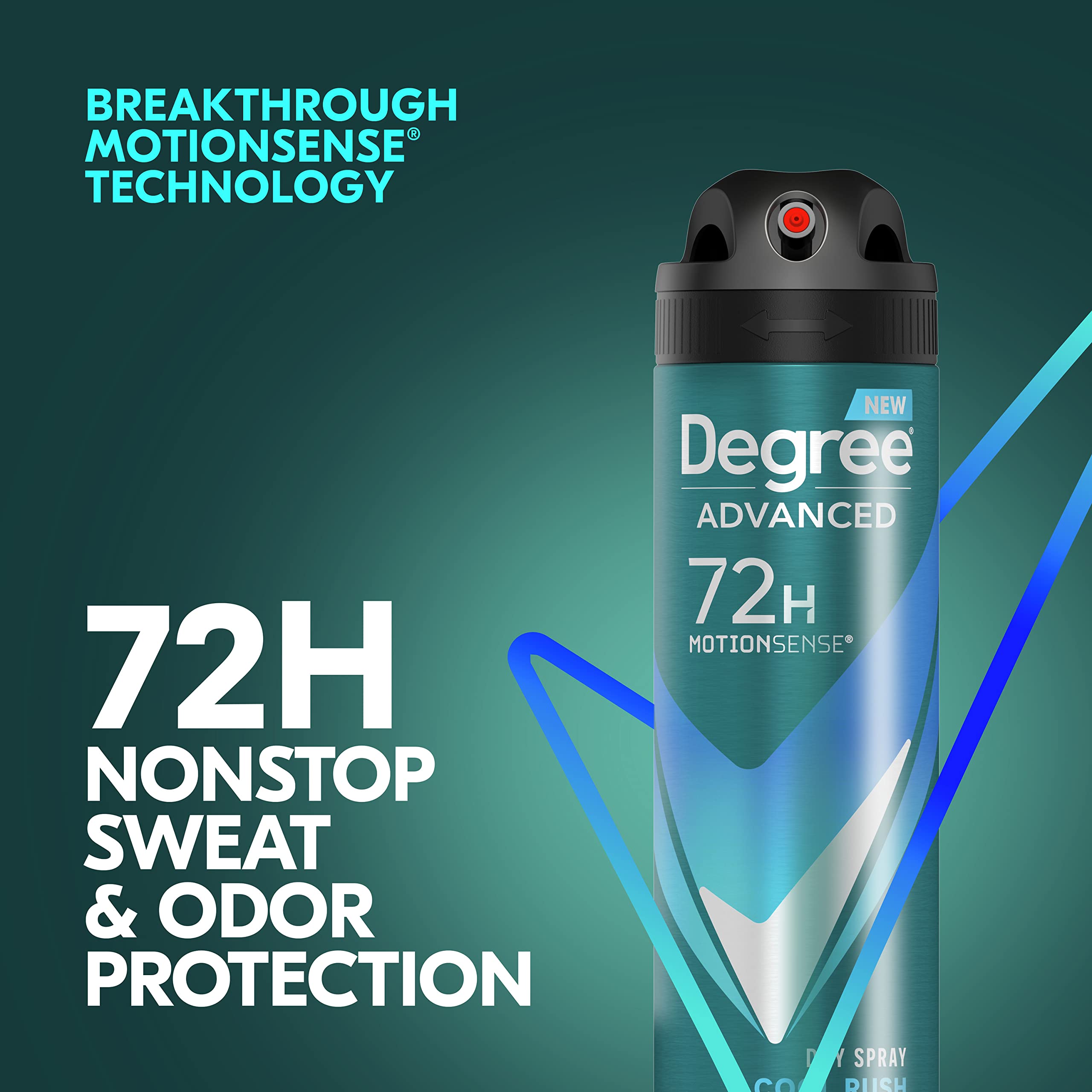 Degree Men dry spray with graphics emphasizes bold look and performance
