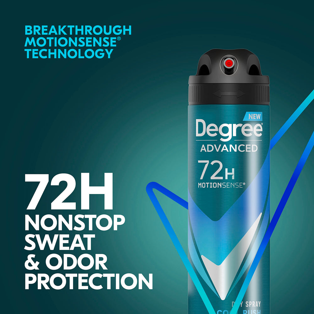 Degree Men dry spray with graphics emphasizes bold look and performance