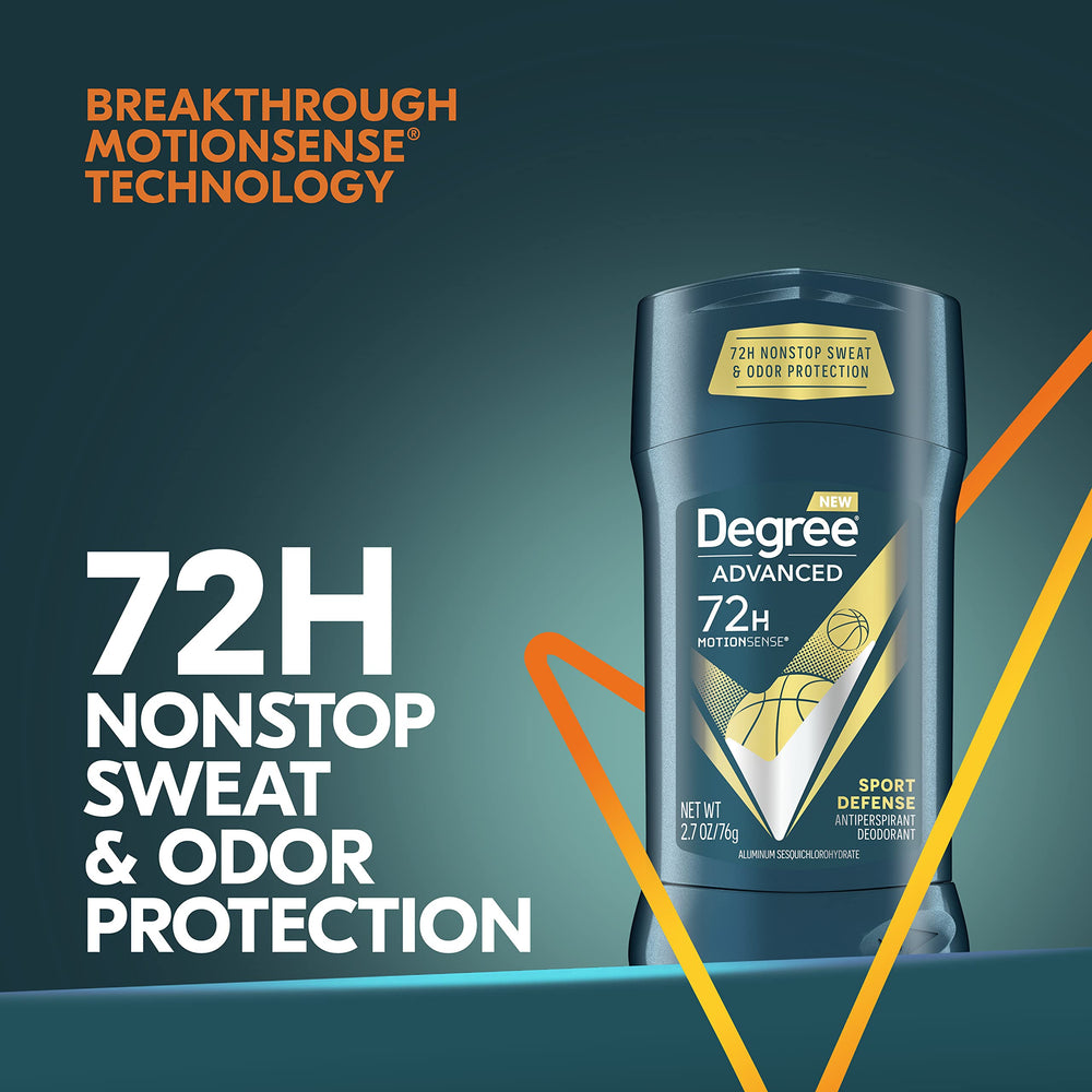 Degree Men fresh scent day-use scene suggests lasting confidence at work and gym.