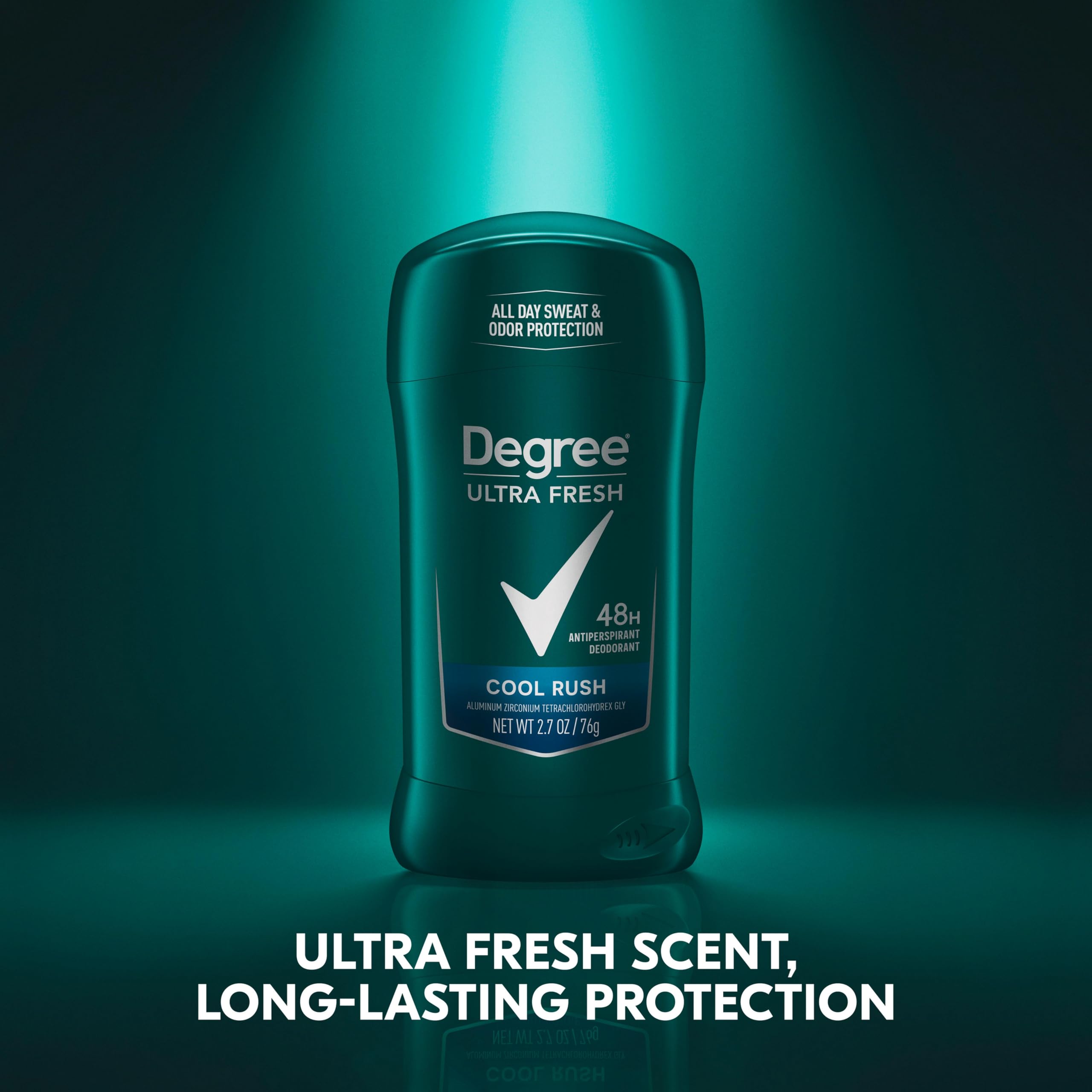 Degree Men Ultra Fresh Cool Rush 4-pack box shows value and convenience.