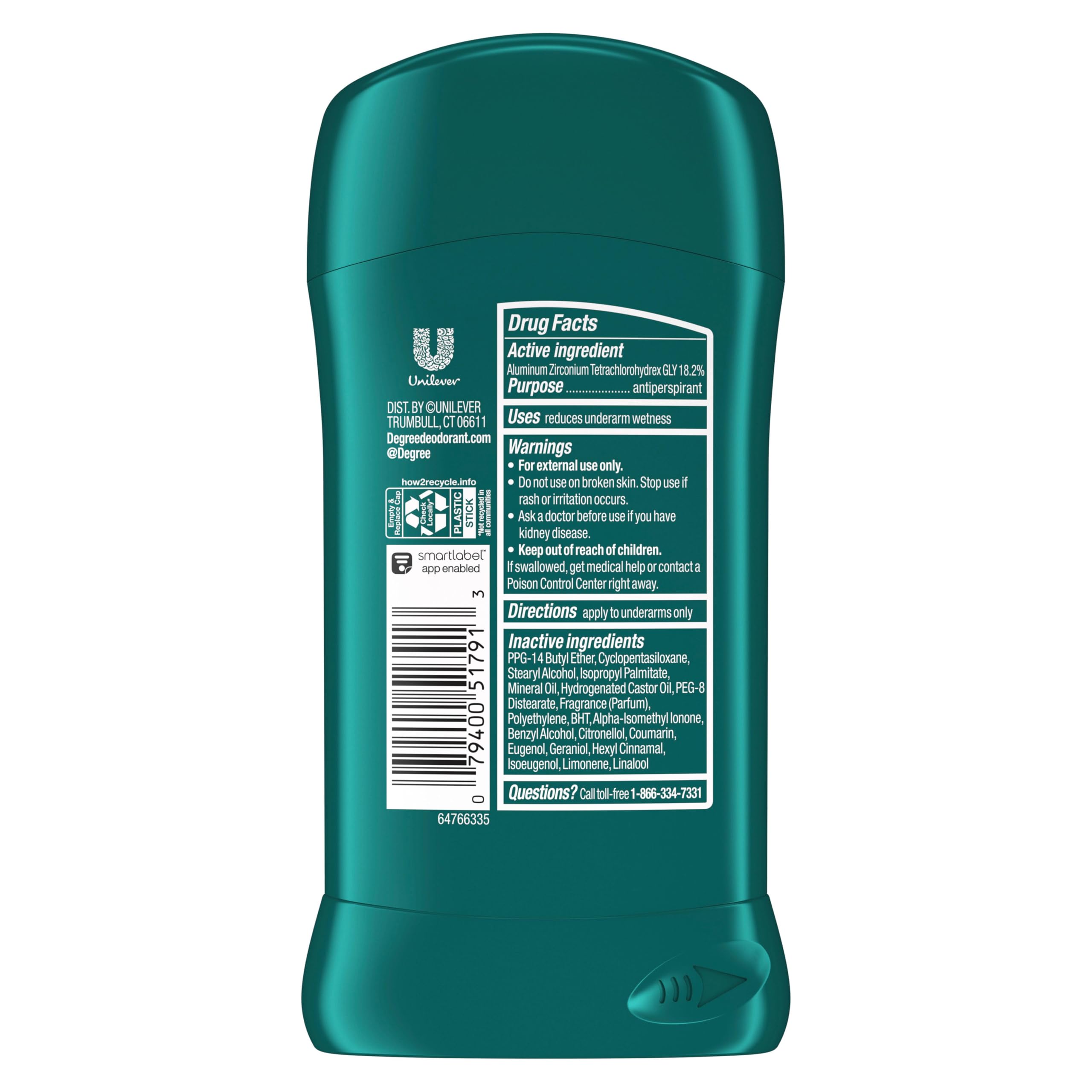 Degree Men Ultra Fresh Cool Rush arctic scent visual suggests long-lasting freshness.