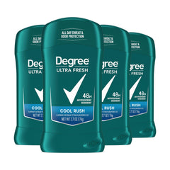 Degree Men Ultra Fresh Cool Rush packaging demonstrates sustainable design for eco-conscious shoppers.