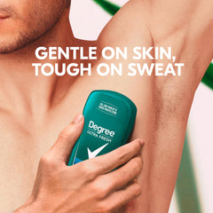 Degree Men Ultra Fresh Cool Rush stick closeup emphasizes crisp arctic scent.