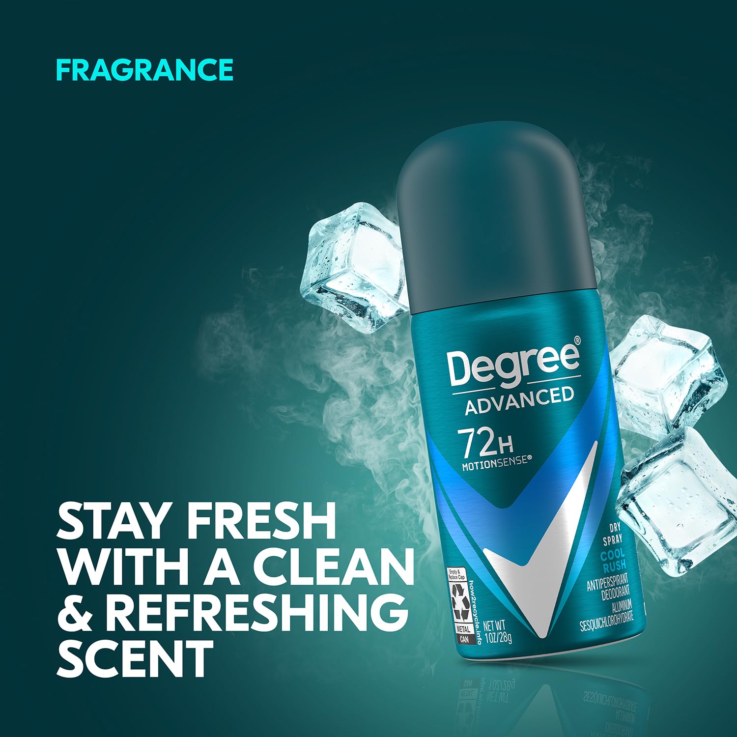 Degree men's travel-size deodorant 3-pack demonstrates easy carry for travel.