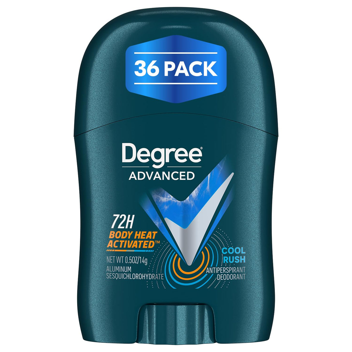 Degree Men's Travel Deodorant Cool Rush pack shot offers on-the-go protection.