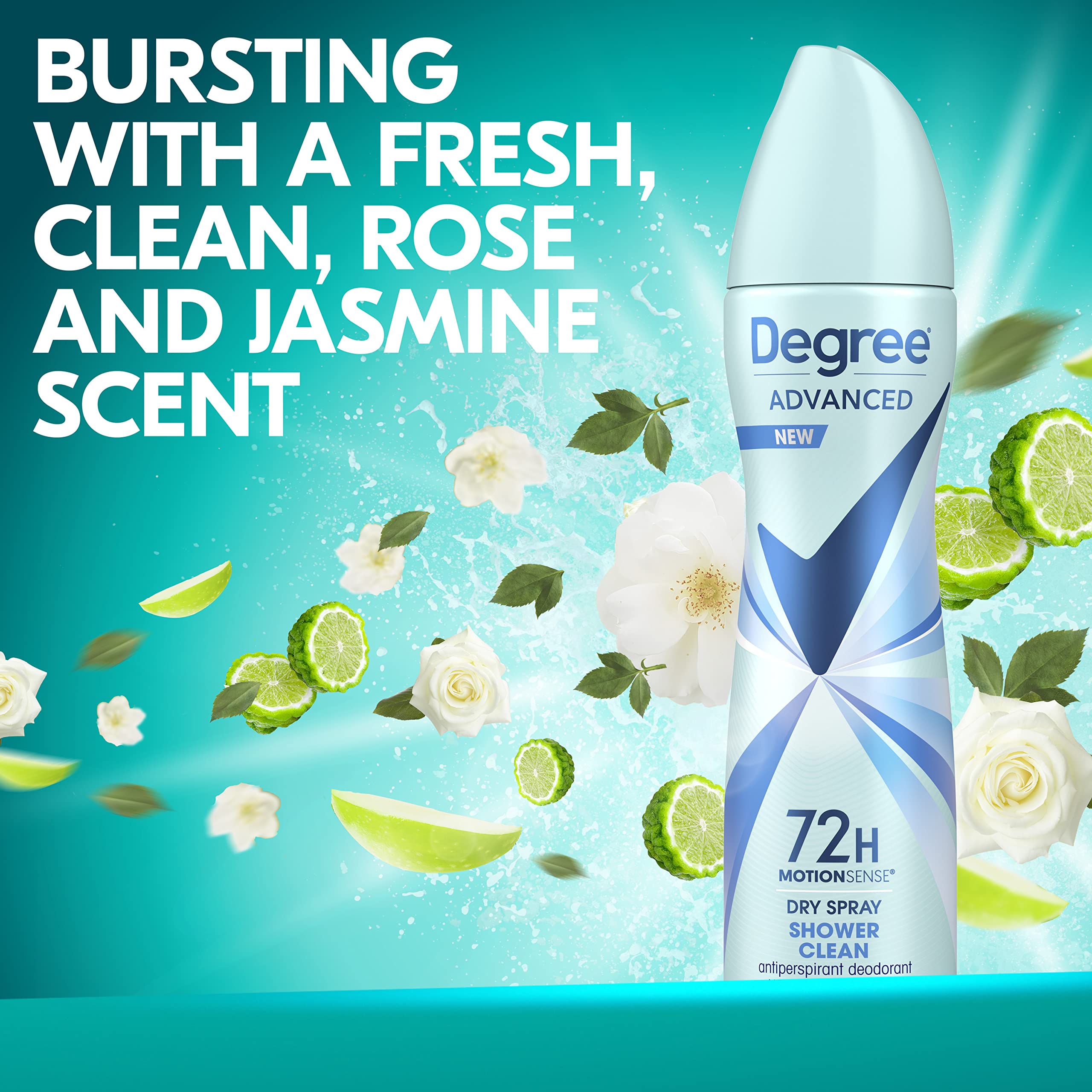 Degree recyclable-aluminum-can emphasizes sustainable packaging.