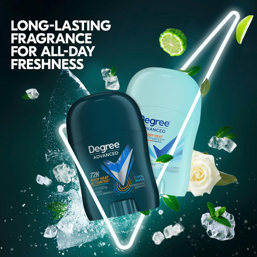 Degree Cool Rush scent conveys Arctic freshness and energy.