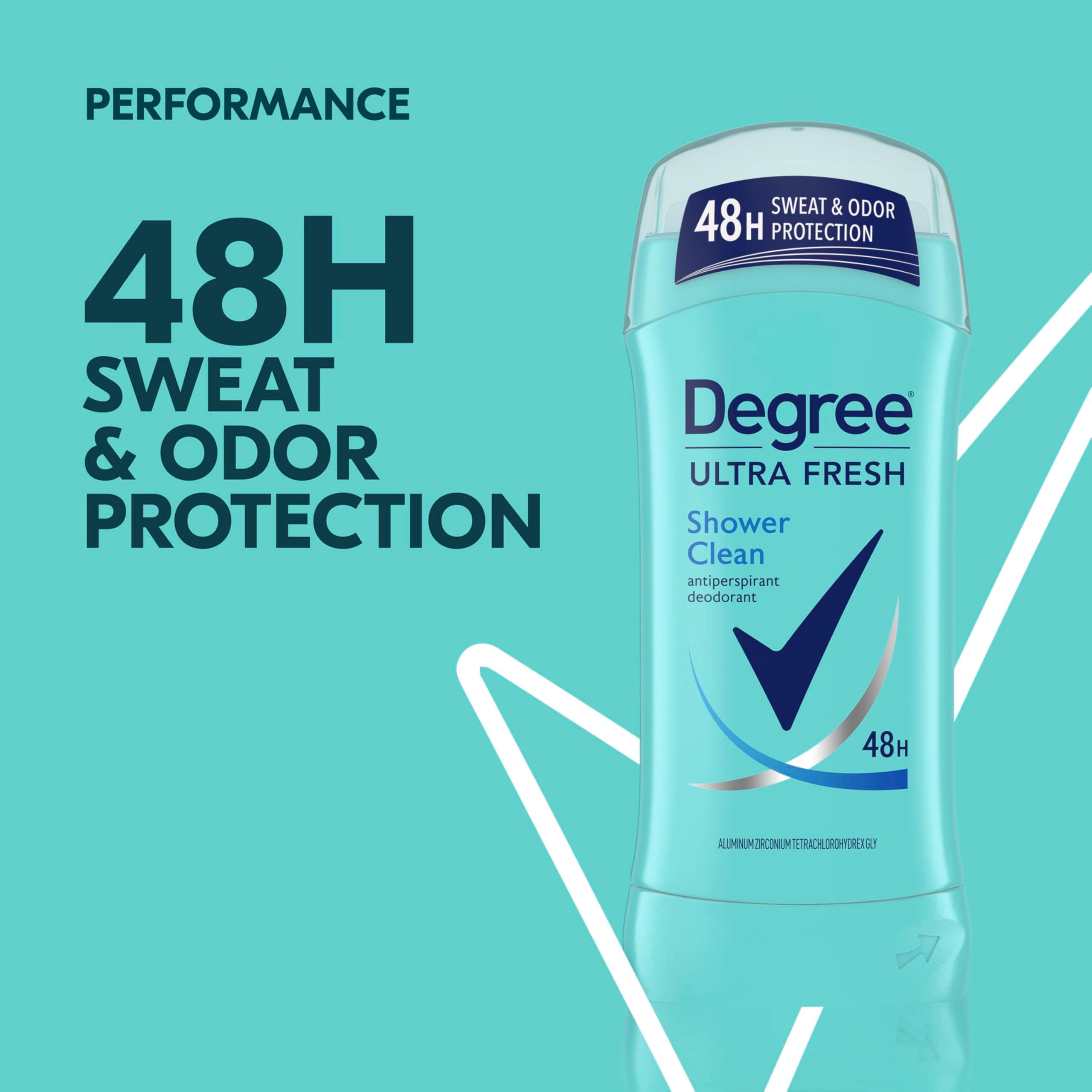Degree Ultra Fresh Shower Clean rose jasmine fragrance conveys refreshing daily scent
