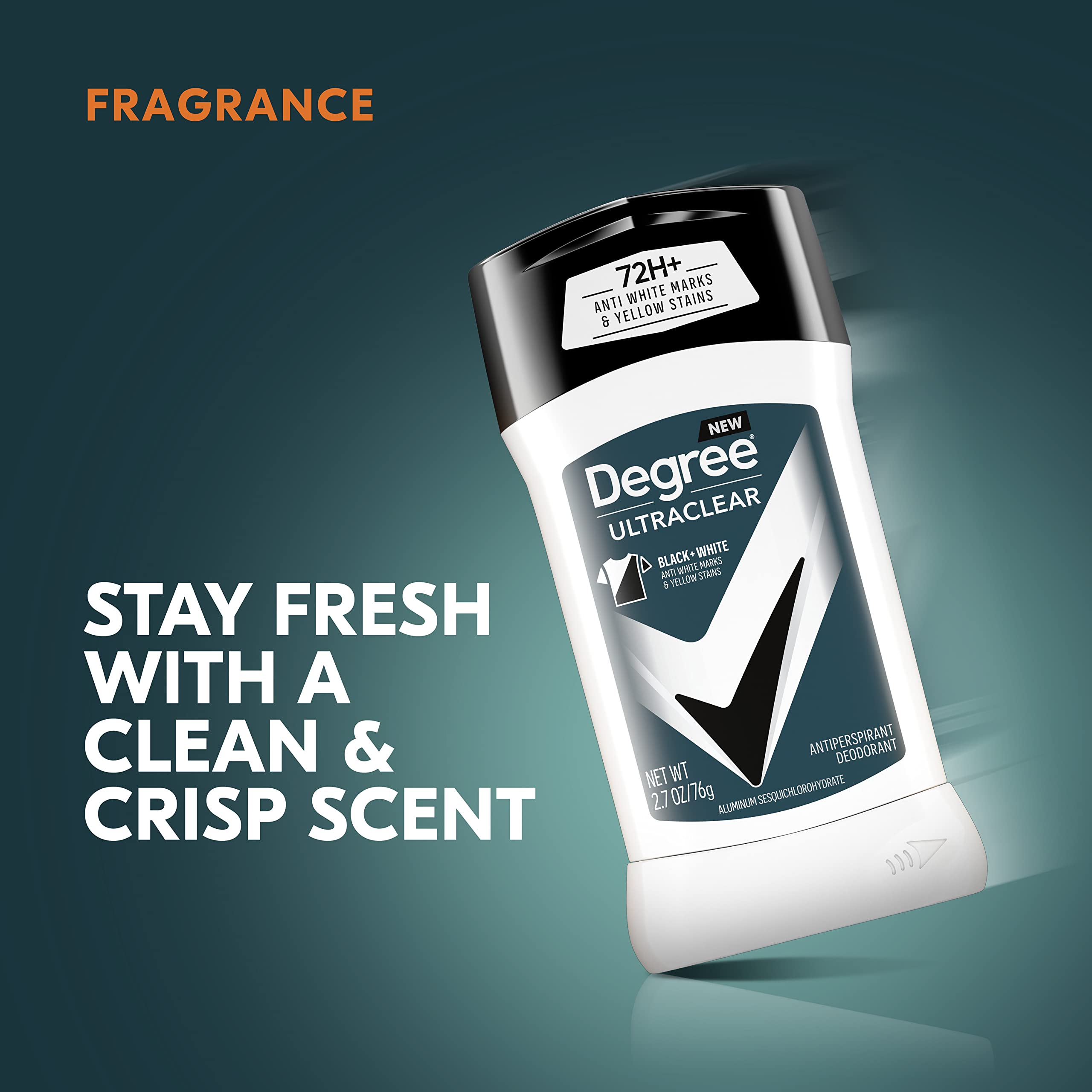Degree Ultraclear keeps black clothes free from white marks with anti-mark tech