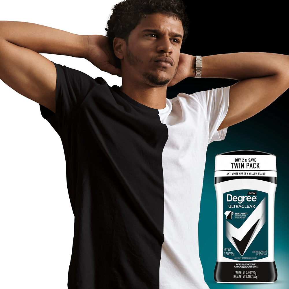Degree black shirt with no white marks after use, clean look