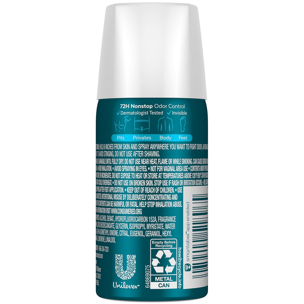 Degree Ocean Rush 6-pack packaging shown for travel-friendly odor protection.